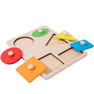 مجموعة ألعاب خشبية هندسية مونتيسوري للأطفال . Montessori Geometric Wooden Toys Set for Babies and