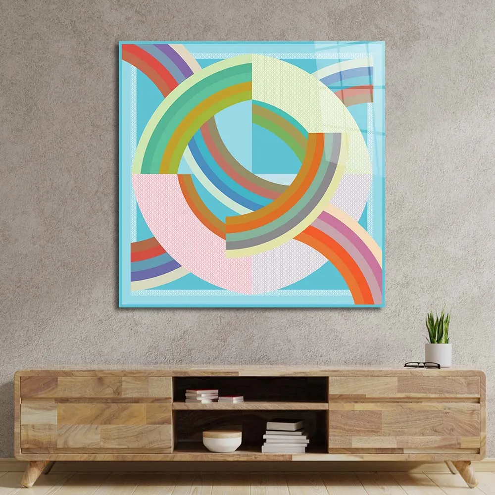 Abstract Quadrant Glass Wall Art