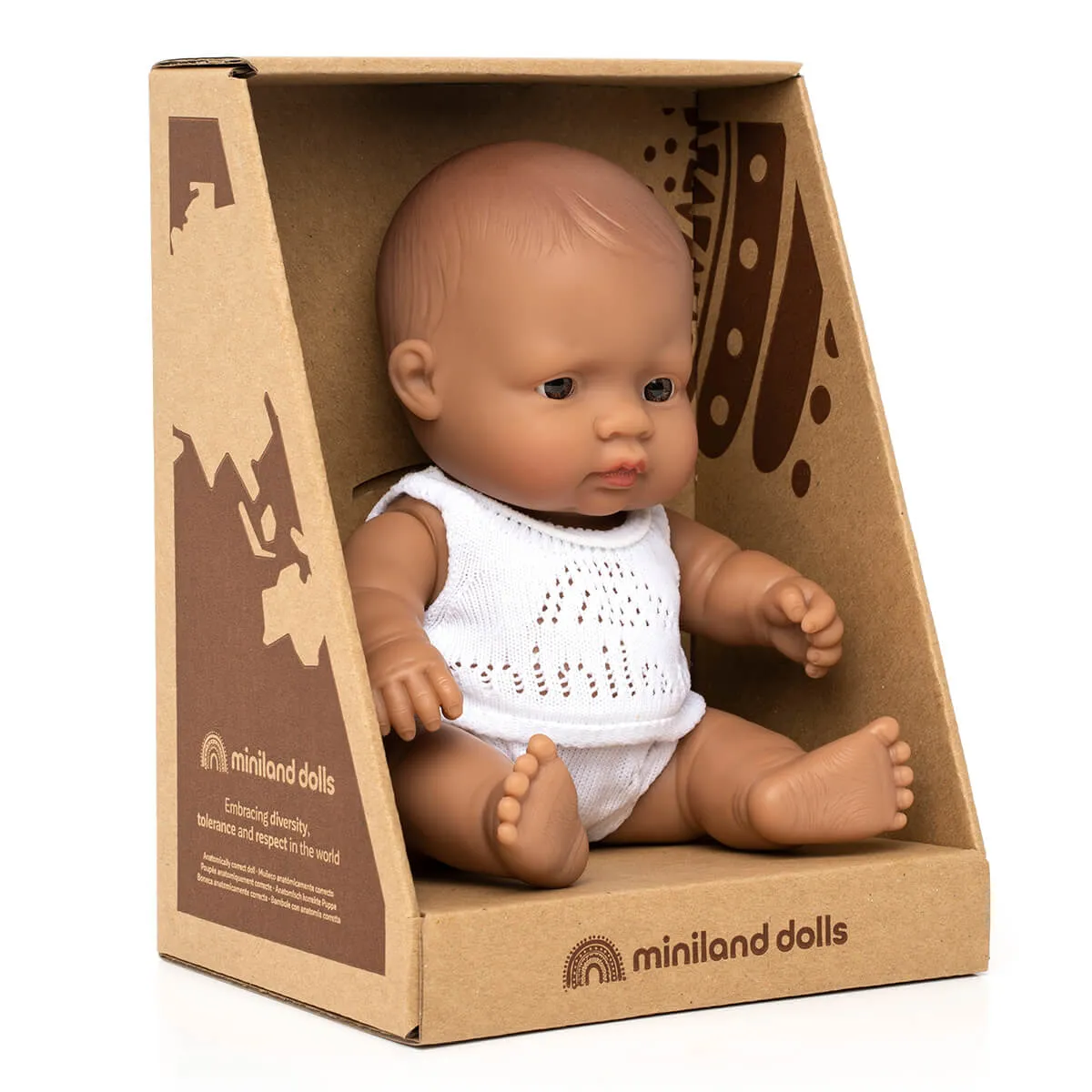 Baby Girl Doll (21cm Hispanic) by Miniland