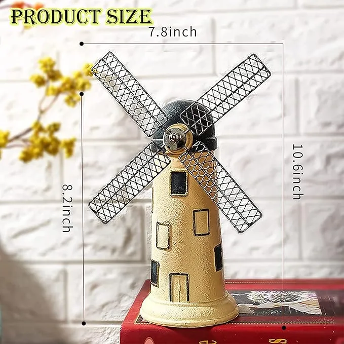 Babymoon Antique Miniature Windmill | Decorative Add-ons | Baby Photography Prop | Beige