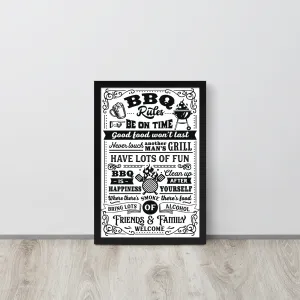 BBQ Rules Framed Poster – Fun & Stylish Wall Art for Grill Masters