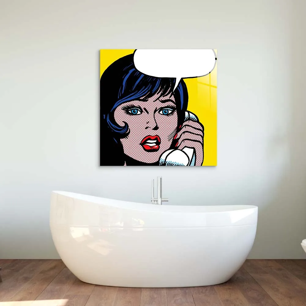 Distress Call 2 Retro Glass Wall Art