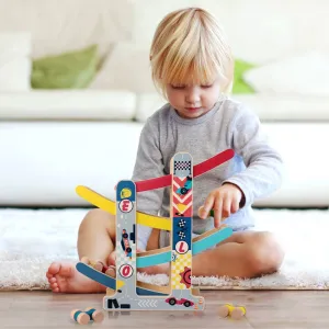 Leo & Friends Wooden Ramp Racer Track with 4 Race Cars