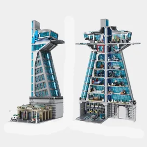 MOC  Compatible  With Light Set 5883 PCS Attack Tony Stark Iron Tower Battle Building Blocks Bricks Toy    55120