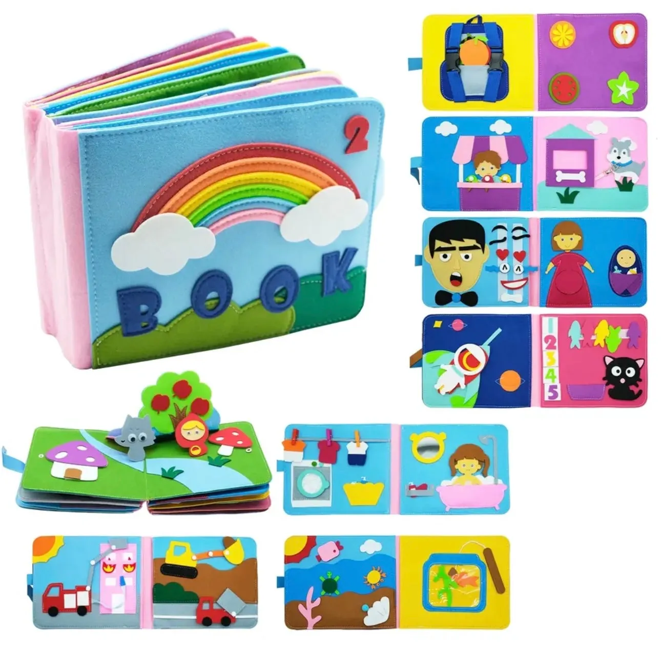 Montessori Busy Book- Baby Educational Busy Book Toy , Felt Quiet Book