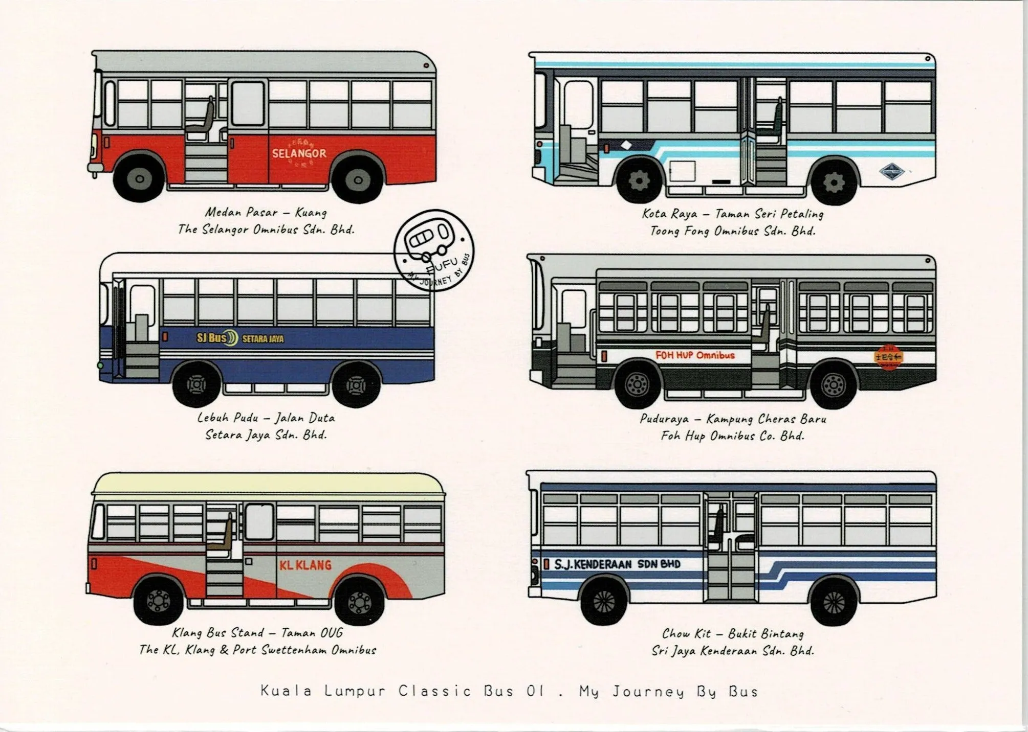 My Journey By Bus Postcards