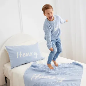 Name Pillowcase - Kentucky Blue; Letter: Ivory