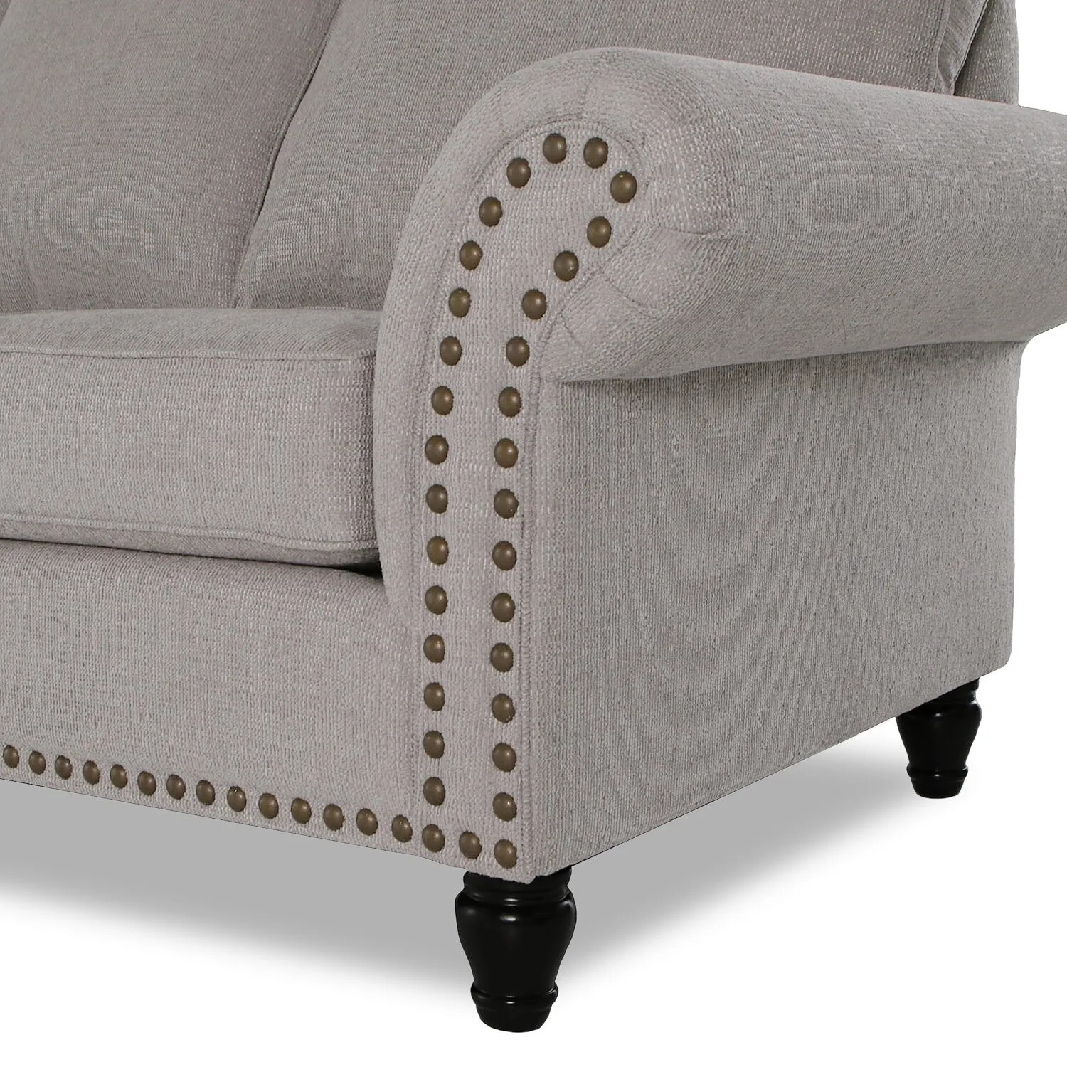 Norden 2-Piece Chenille Sectional - Grey