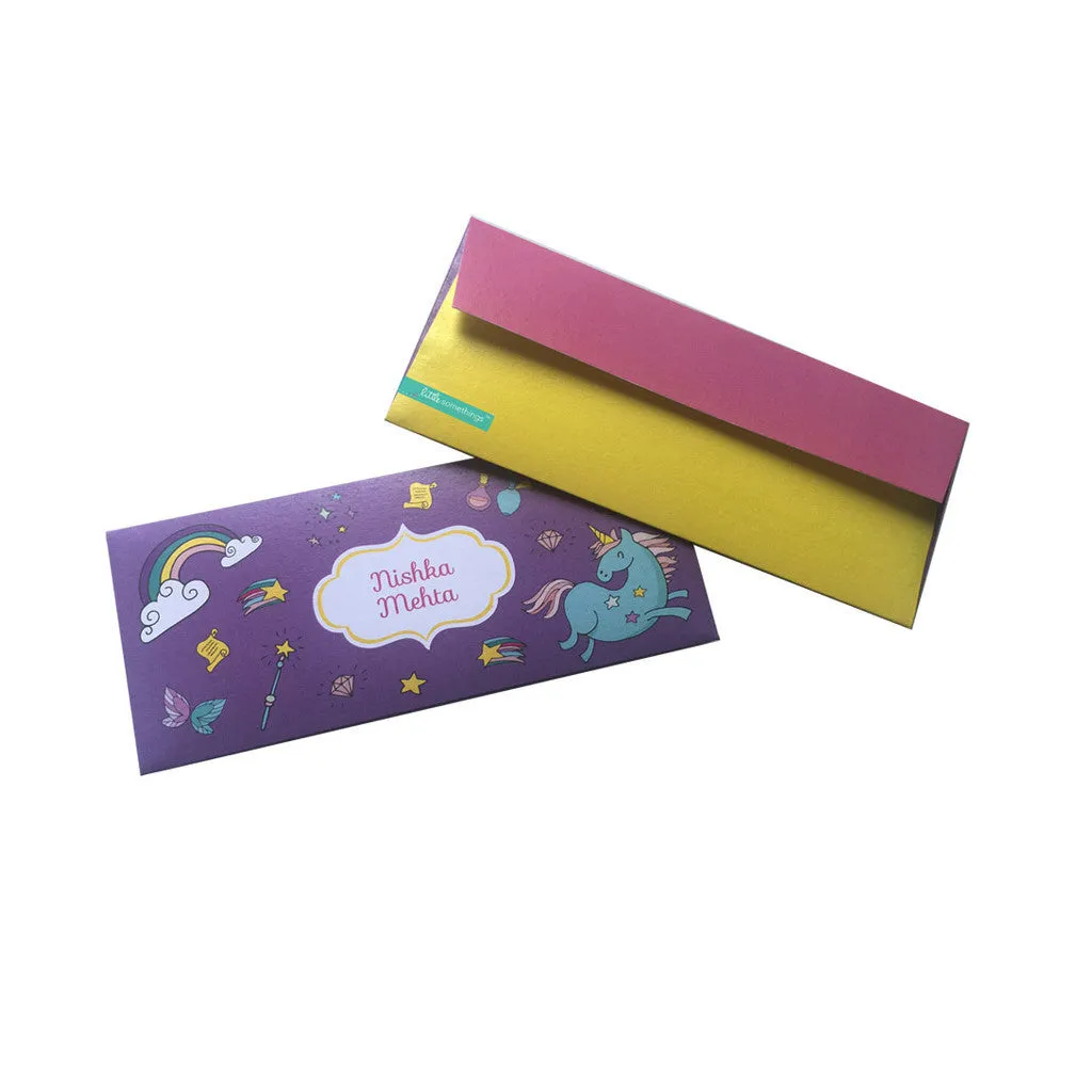 Personalised Cash Envelopes<br/>Magical Unicorns <br><span style="font-size: 10px;">Set of 12</span>