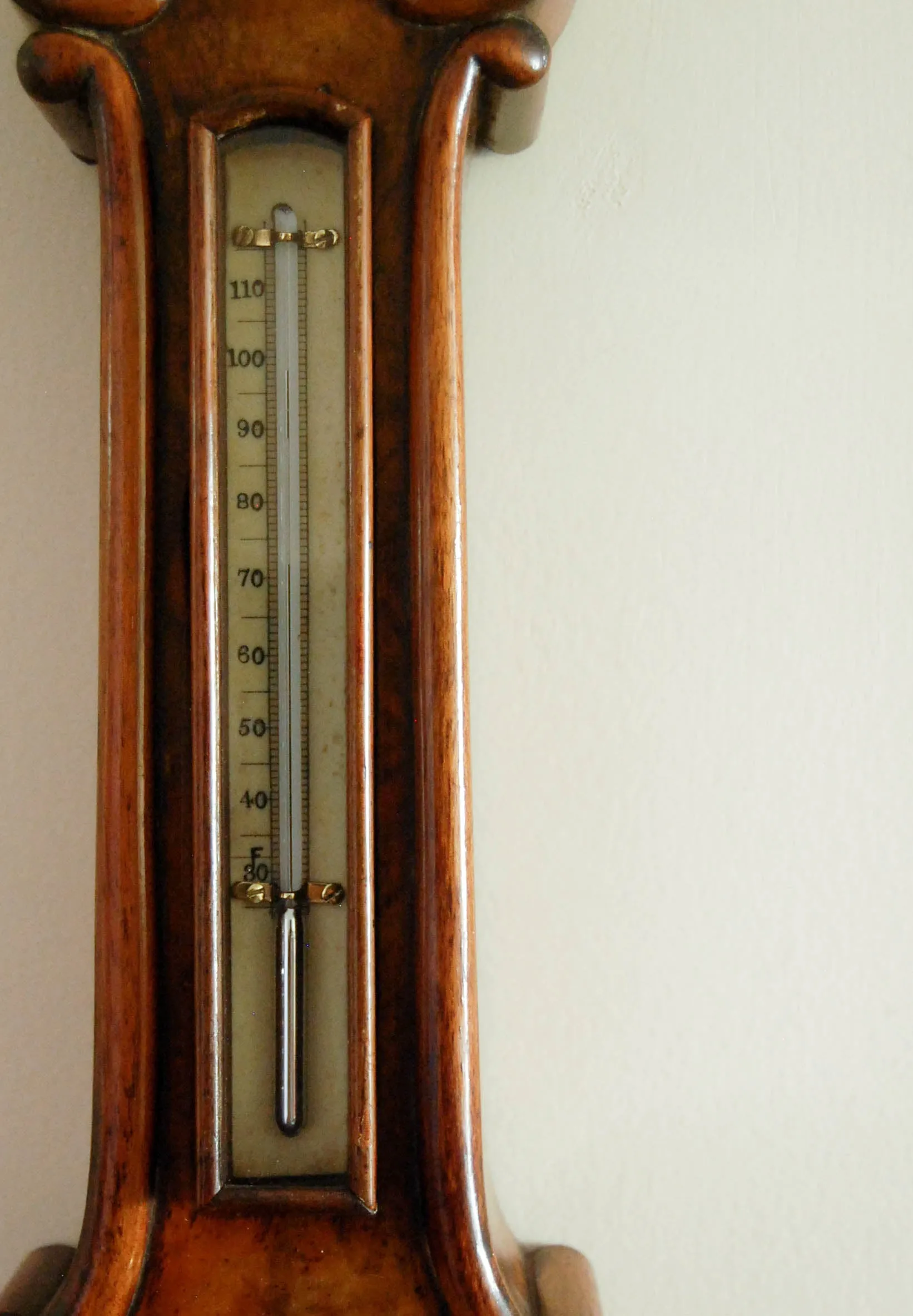 Victorian Walnut Cased Miniature Wheel Barometer by Riddel & Co Belfast