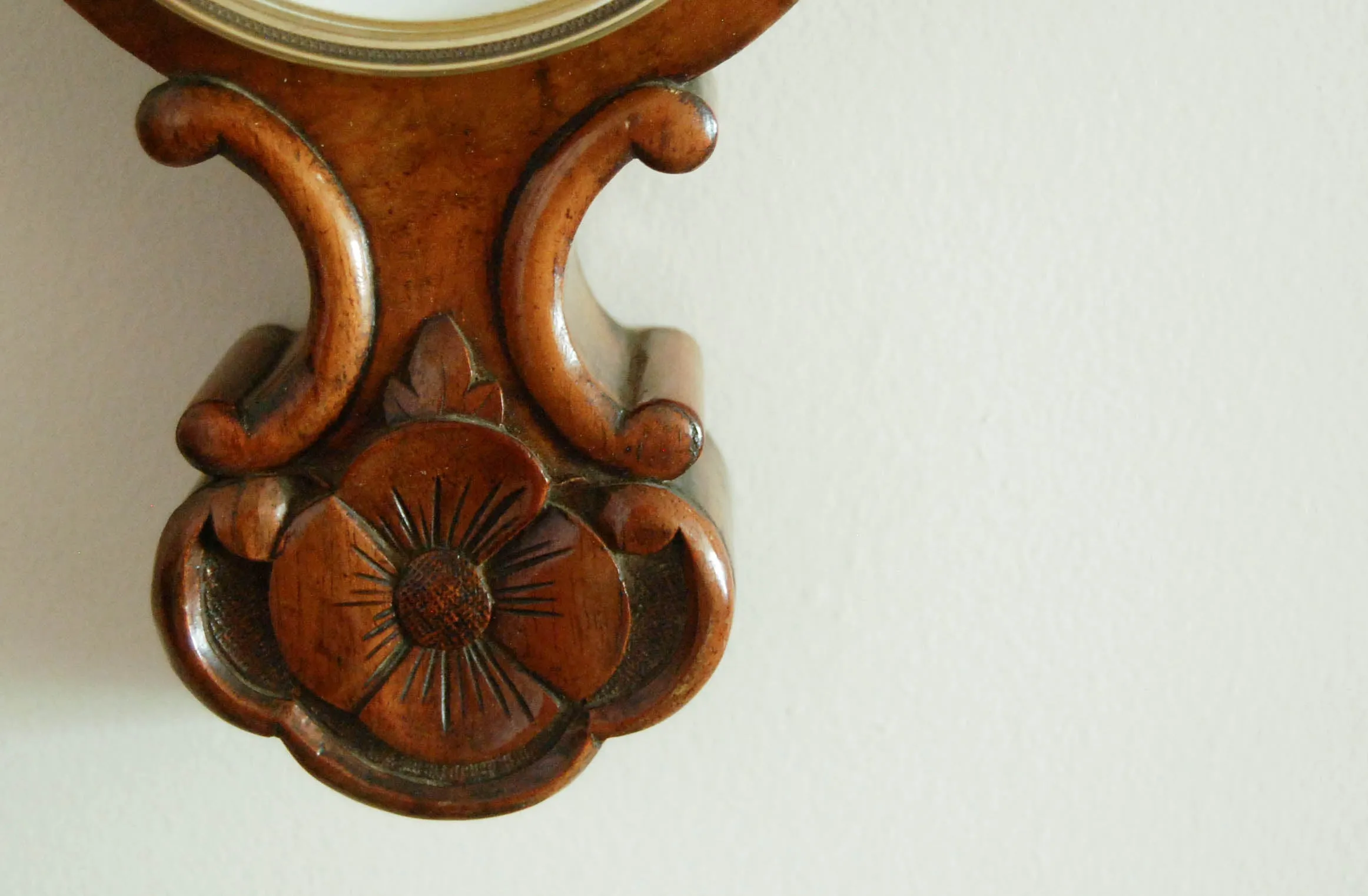 Victorian Walnut Cased Miniature Wheel Barometer by Riddel & Co Belfast