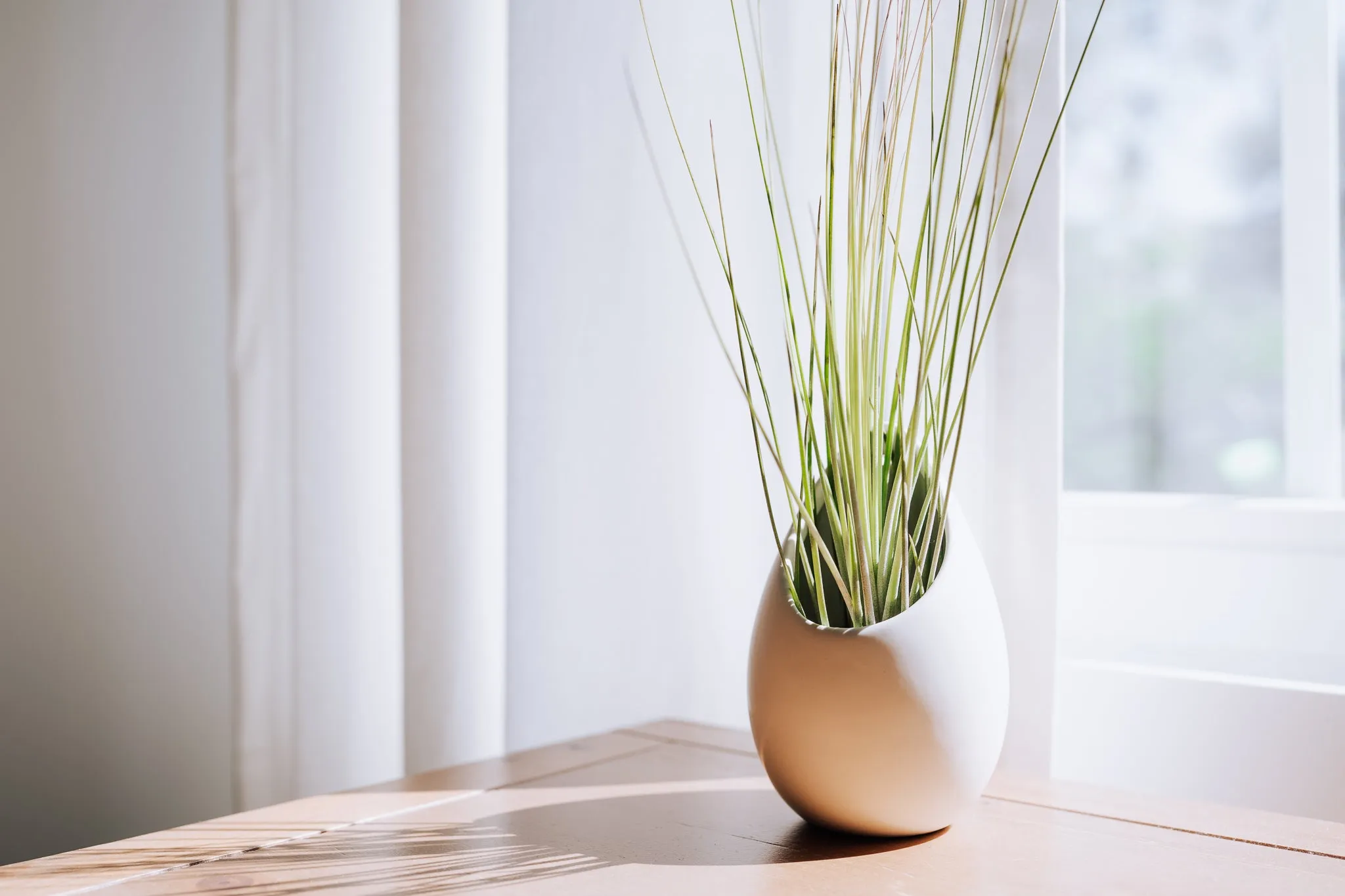 Wholesale - Small Ivory Ceramic Hanging Planter With Flat Bottom